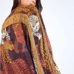 FARM Rio Multicolor Leopard Print Bomber Jacket